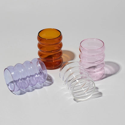 Abstract Art Glass Cups